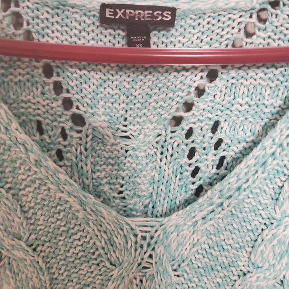 Mint green Express Hi/low sweater - Picture 2 of 4